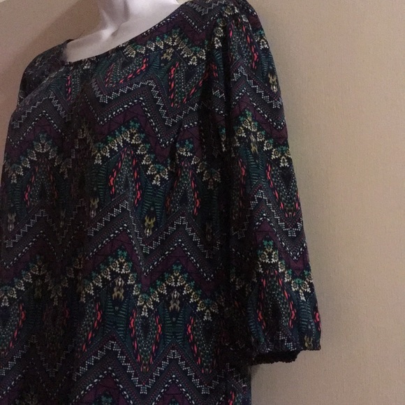 BeBop Tunic Top Size Med 3/4 sleeve - Picture 3 of 5